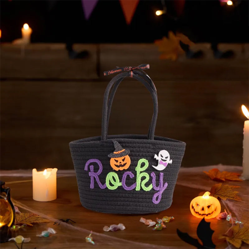 Custom Halloween Treat Bag with Name – Trick or Treat Basket
