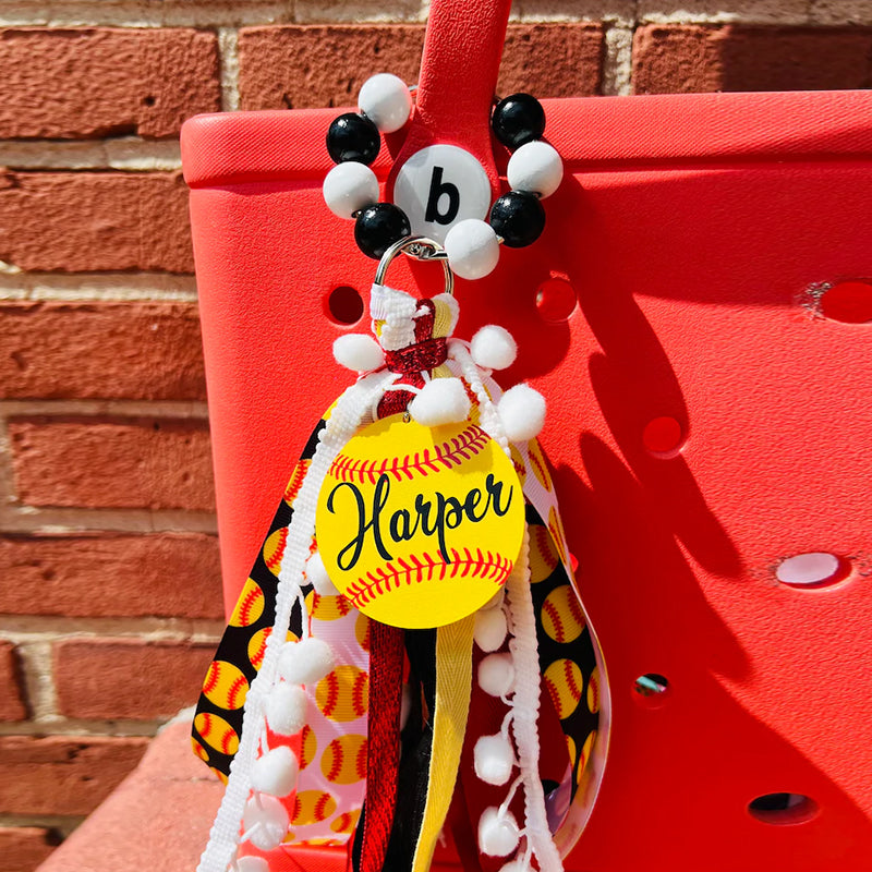 Basketball Baseball Softbal Bag Charm, ANY SPORT CHARM