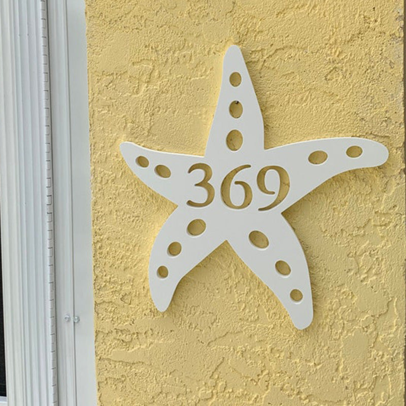 House Number Plaque , Personalized Sign, Outdoor Decor, Coastal Themed Custom Sign