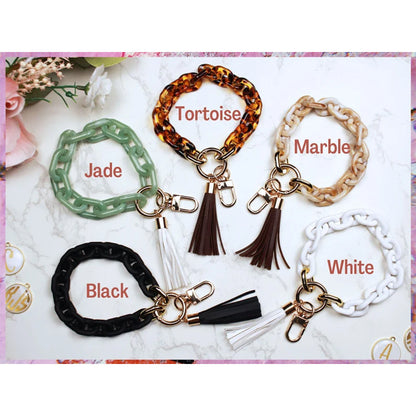 Personalized Chunky Chain Link Wristlet Keychain