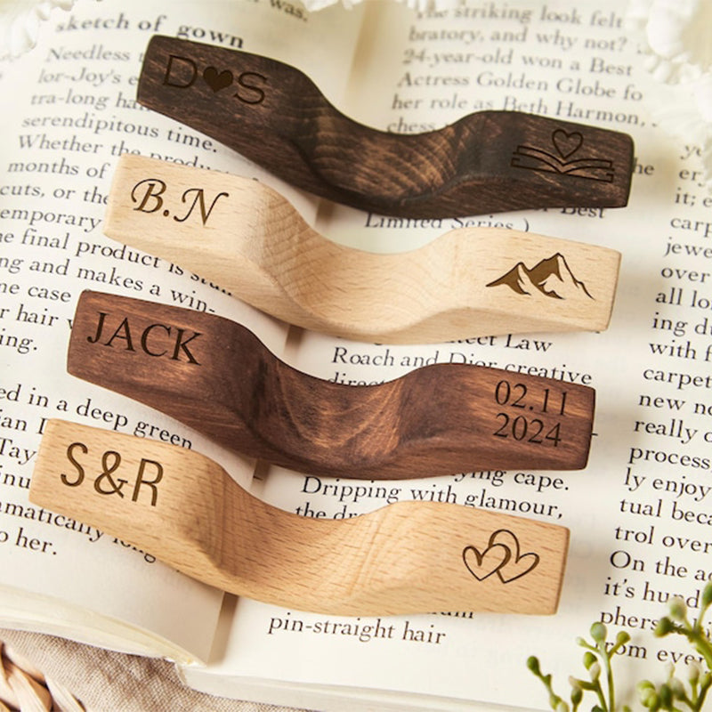Personalized Wood Book Page Holder,Custom Thumb Page Holder