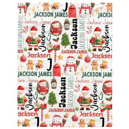 Festive Christmas Blanket with Custom Name - Perfect for All Seasons