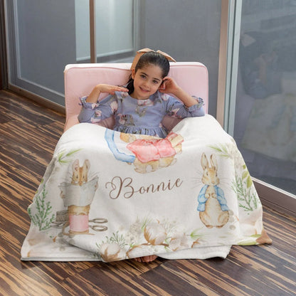Personalized Easter Peter Rabbit Blanket with Name