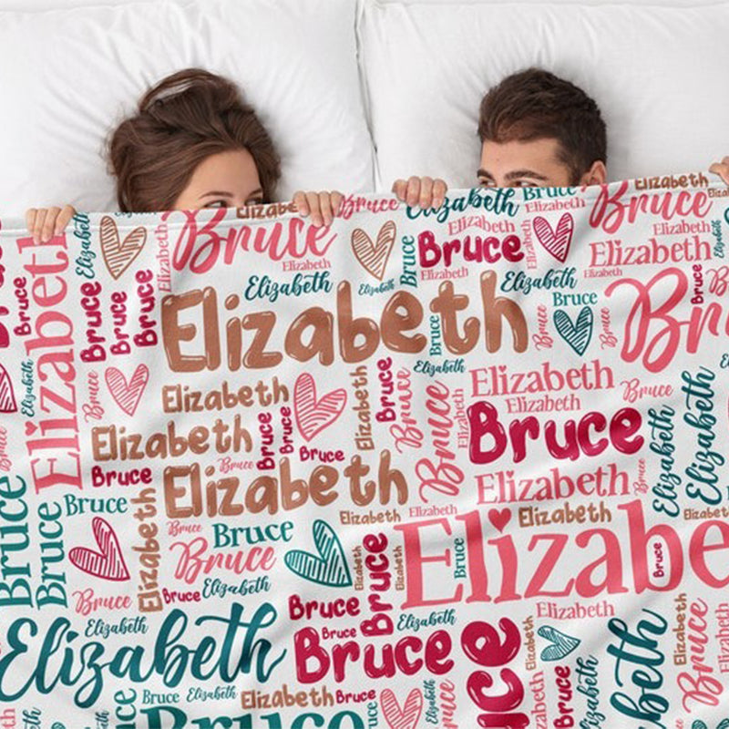 Personalized Blanket, Couple Gifts, Name Blanket
