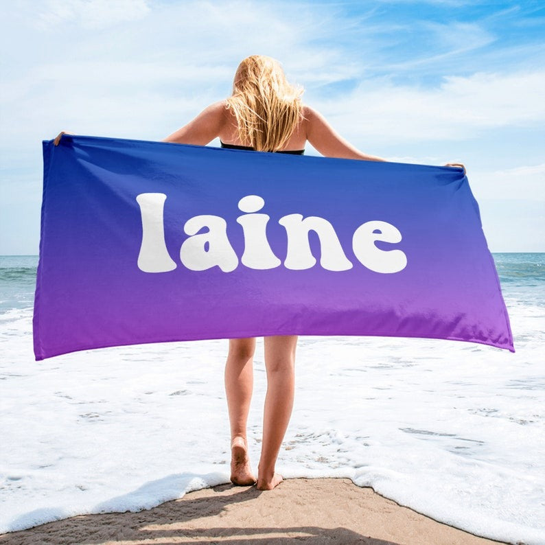 Personalized Beach Towel with Name, Packable Towel