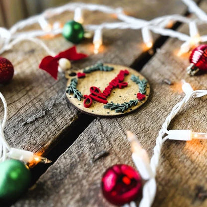 Personalized Farmhouse Family Name Christmas Ornament