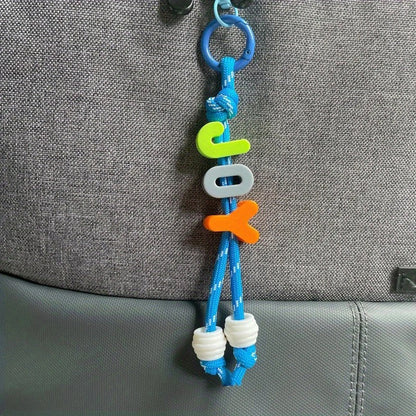 Personalized Name/Number Beaded Keyring Charm