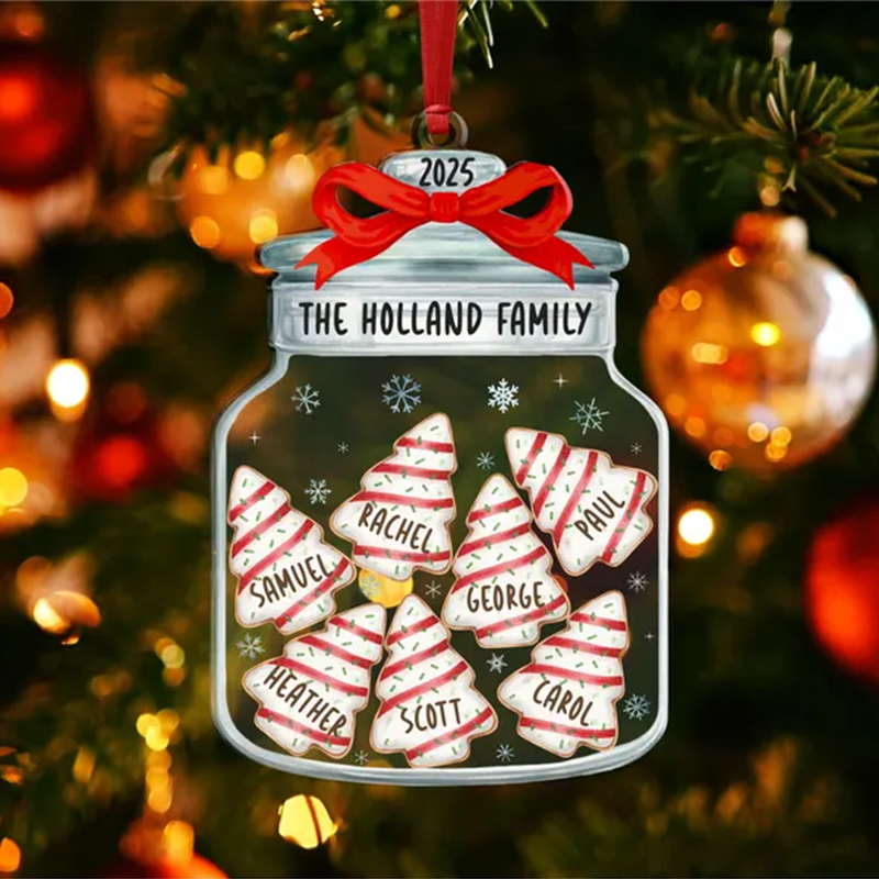 Christmas Ornaments, Personalized Family Name Christmas Ornaments