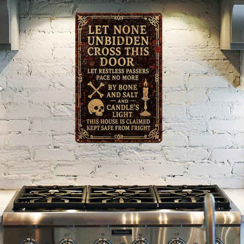 Witch’s Spell Metal Sign – Halloween Home Protection Poem