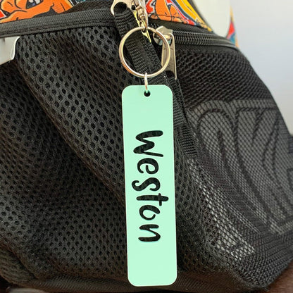 Backpack tag, bag tag, backpack name tag, name keychain