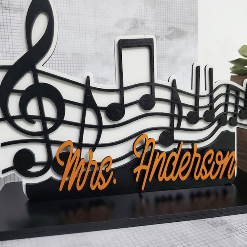 Personalized Music Teacher Name Plate, Music Teacher Gifts, Personalized Desk Sign