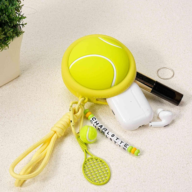 Customized tennis, baseball, basketball, soccer name beaded keychains and coin purses