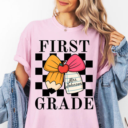 Custom First Grade Teacher Shirt, Comfort Colors 1st Grade Teacher Name Shirt