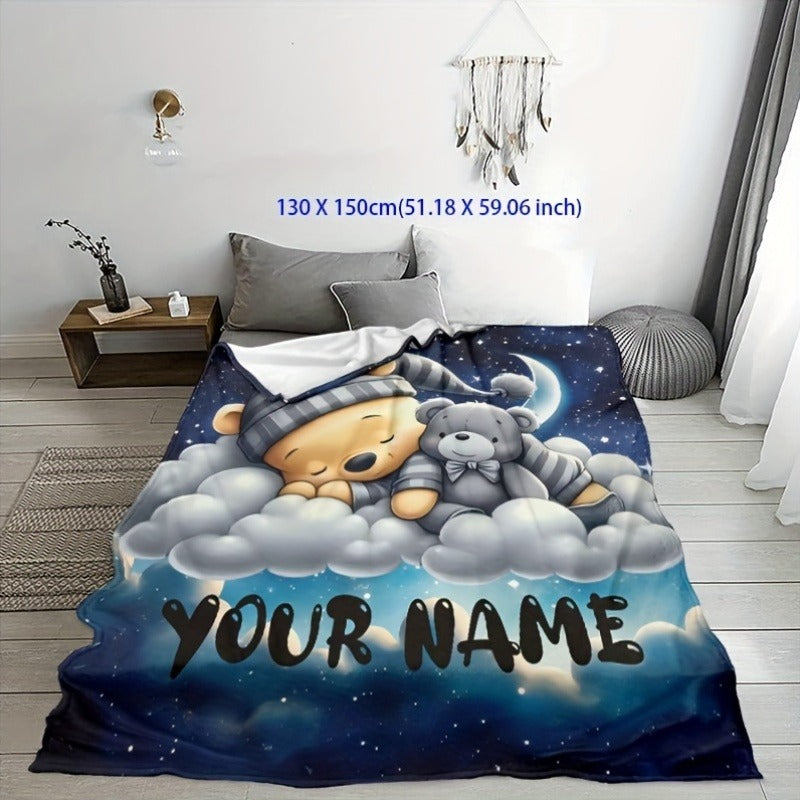 Print Flannel Throw Blanket - Cozy Hypoallergenic All-Season Quilt for Bed