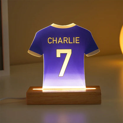 Personalised LED Football Shirt Lamp, Football Night Light Gift