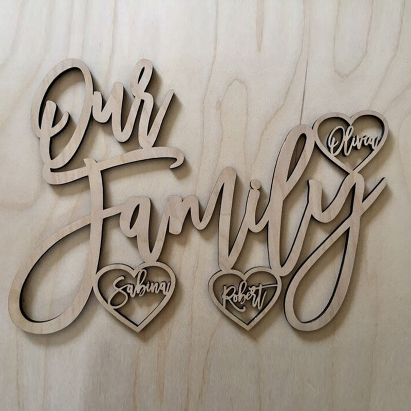 Our Family Personalised Wooden Sign, Custom Family Sign, Wooden Wall Sign