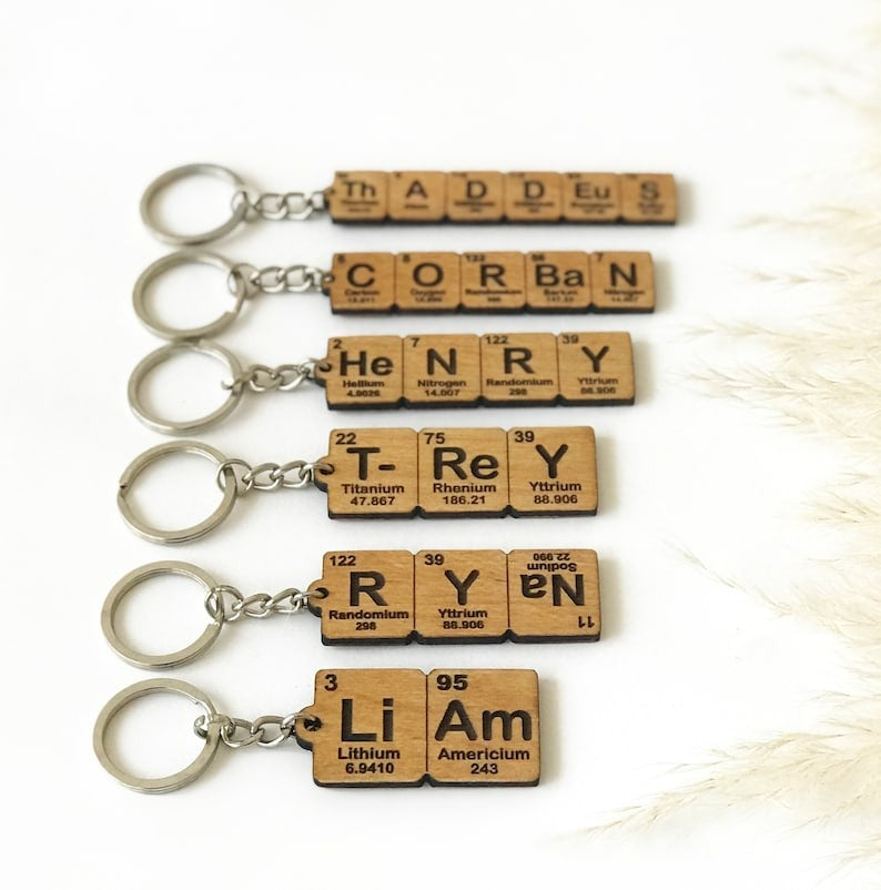 Custom Periodic Table Element Name Key Chain