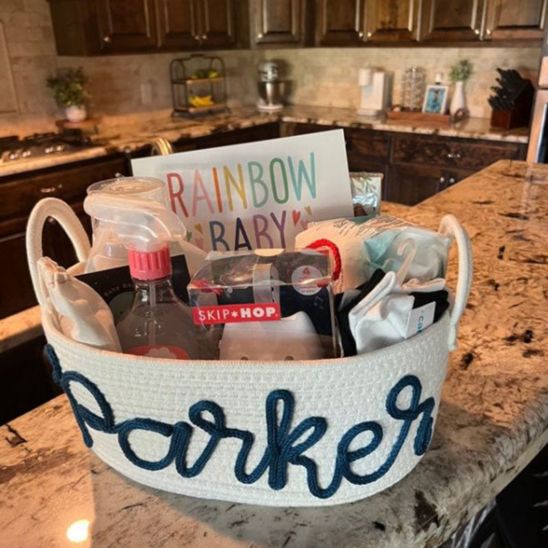 Cotton Woven Rope Personalized Baskets Customized Baby Shower Gift