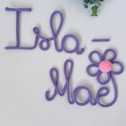 Personalized Knitted Wire Name Sign