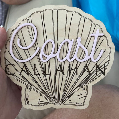 Personalized Beachy Baby Announcement Sign for Footprint Imprint