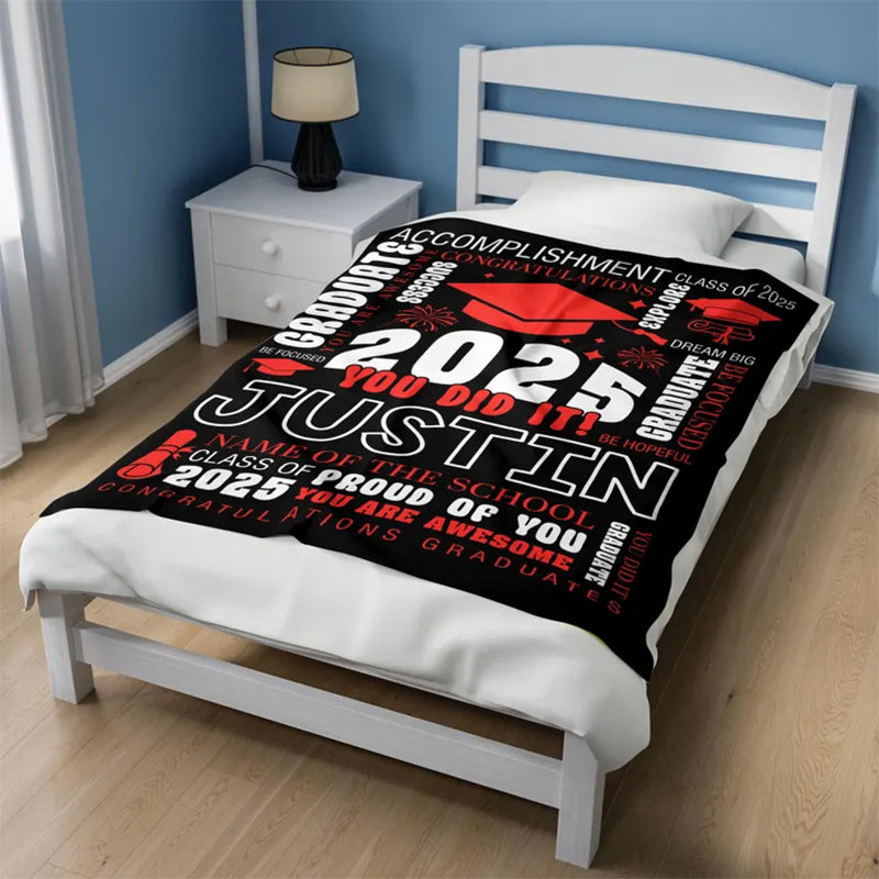 Custom  Graduation Blanket Personalized Throw Blanket