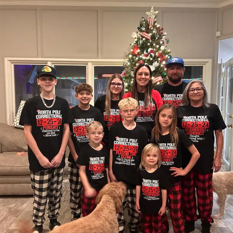 60 Quotes and Custom North Pole Correctional Shirt, Funny Family Matching Christmas Shirt