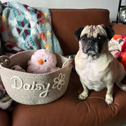 Personalized Pet Toy Basket,Cat Toy Organizer