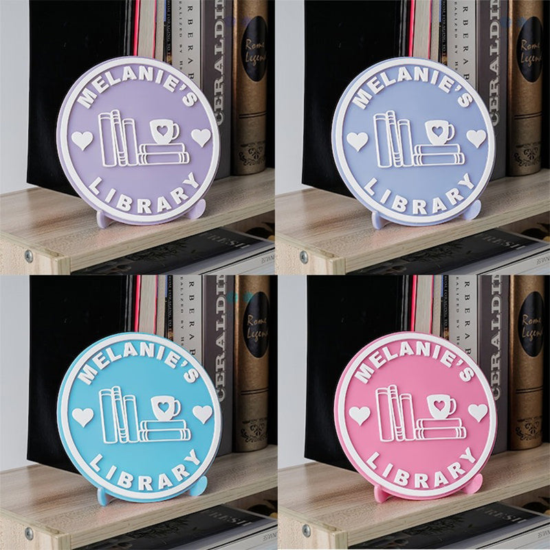 Library Sign,Personalized Acrylic Bookshelf Sign