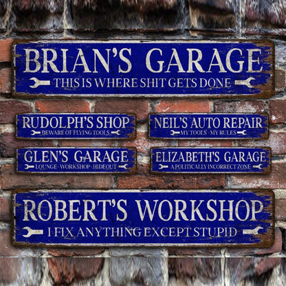 Personalized Garage Sign, Custom Workshop Decor
