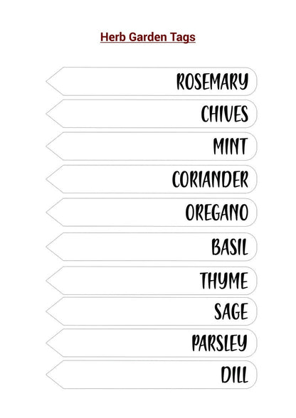 Laser Engraved Clear Veggie/Herb Garden Tags Packs