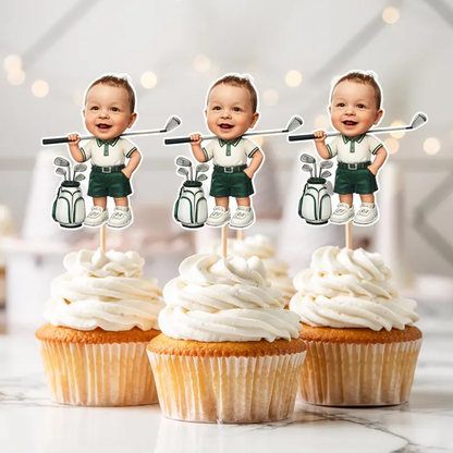 Custom Golfer Cupcake Topper Photo