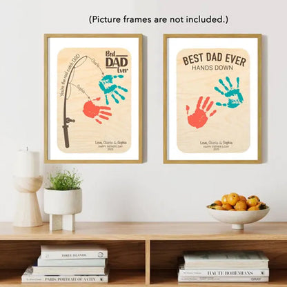 Fishing Handprint Sign, DIY Handprint Sign, Personalized Gift from Kids