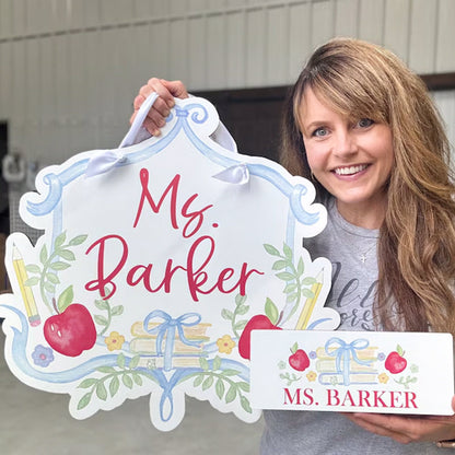 Teacher Door Hanger- Personalized Teacher Pencil Holder and Door Hanger