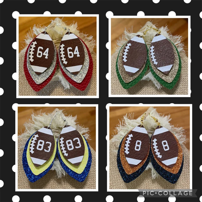 Football earrings, custom football earrings