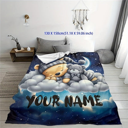 Print Flannel Throw Blanket - Cozy Hypoallergenic All-Season Quilt for Bed