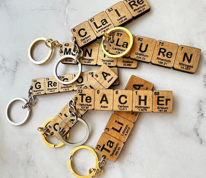 Custom Periodic Table Element Name Key Chain