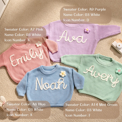 Personalized Sweater - Custom Embroidered Baby Sweater