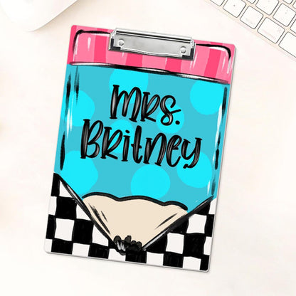 Personalized Teacher Clipboard, Custom Teacher Pencil Clipboard
