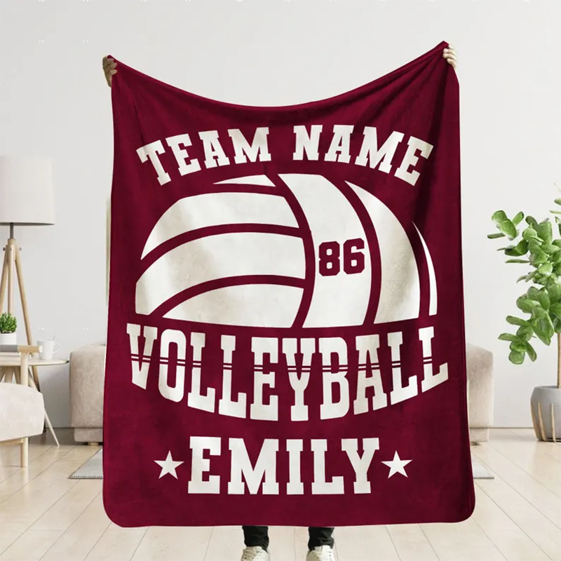 Personalized Team Name Volleyball Gift for Volleyball Team Blanket