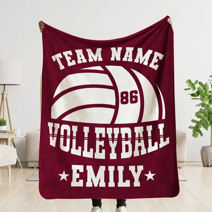 Personalized Team Name Volleyball Gift for Volleyball Team Blanket