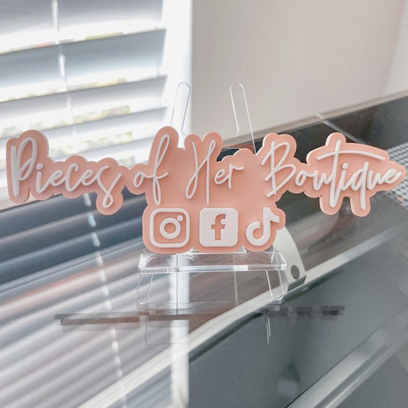 Acrylic Social Media Sign, Hashtag, Username, Photo Prop