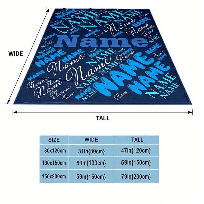 Custom Blanket With Your Name Or Text, Personalized Blanket