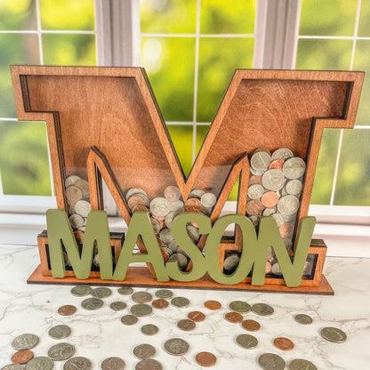Personalized Name/ Initial Bank, Piggy Bank, Custom Piggy Bank, Coin Bank
