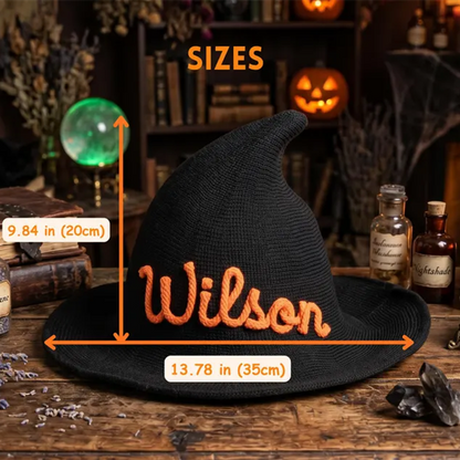 Custom Name Halloween Witch Hat, Personalized Kids Witch Hat