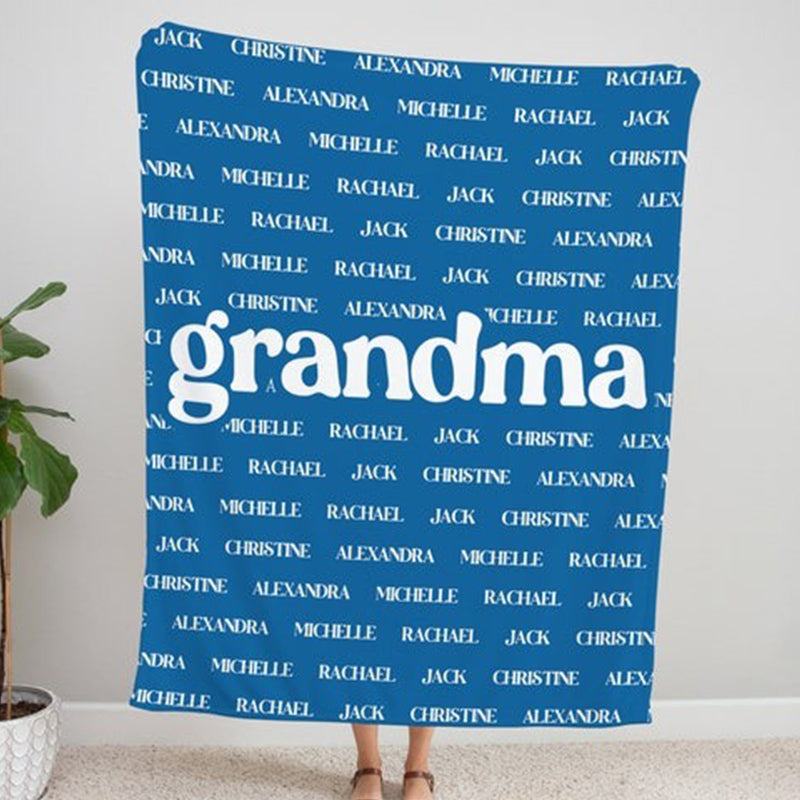 Grandma & Grandpa Blanket, Custom Name Blanket, Fleece