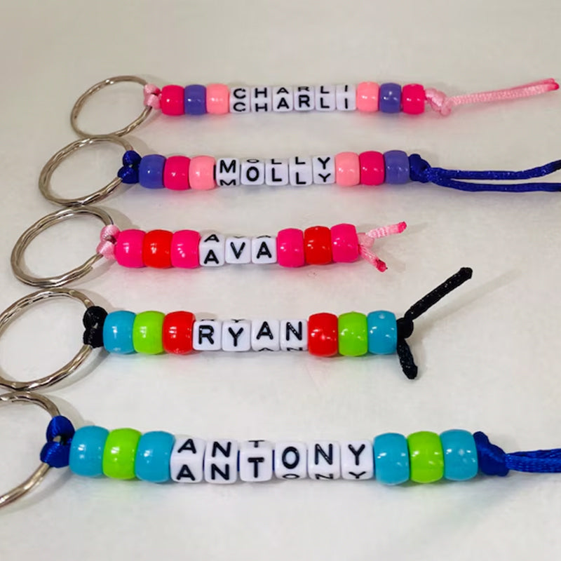 Personalised bead keychain, Personalised gift