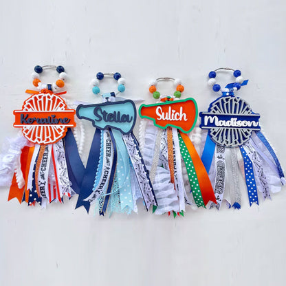Cheer bogg bag tag, Cheerleader Tassel Charm Sport Duffle bag
