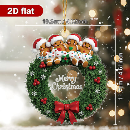 Personalized Gingerbread Family Christmas Ornament