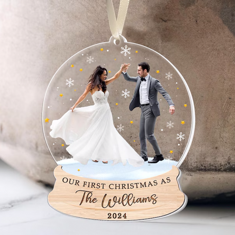 Personalized Photo Christmas Ornament: Acrylic First Christmas Keepsake