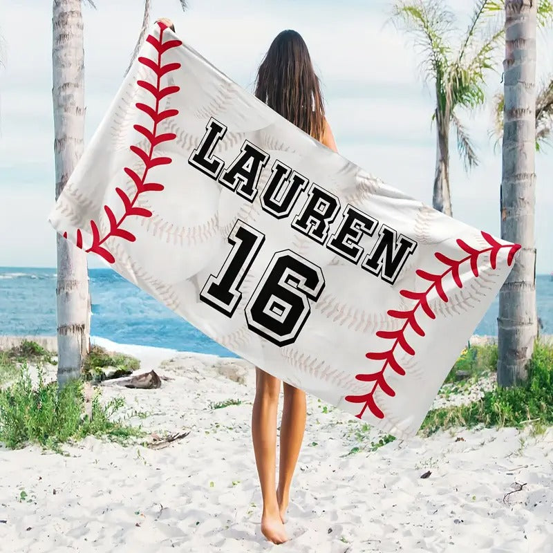 Themed Beach Towel - Personalized Name & Team Design-Customized Towel